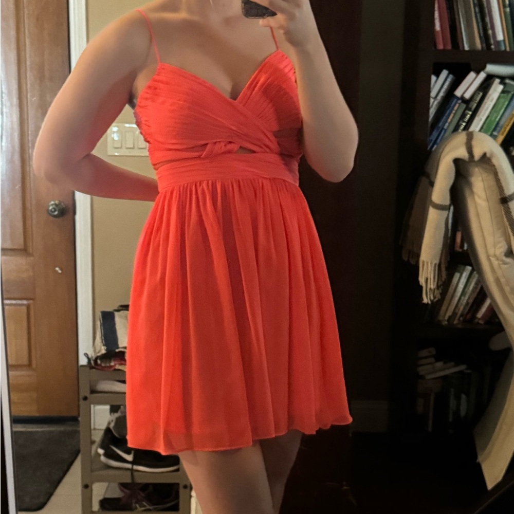 Adrianna Papell Bright Orange Dress
